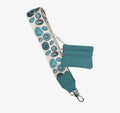 Teal and White Crossbody Phone Holder And Wallet