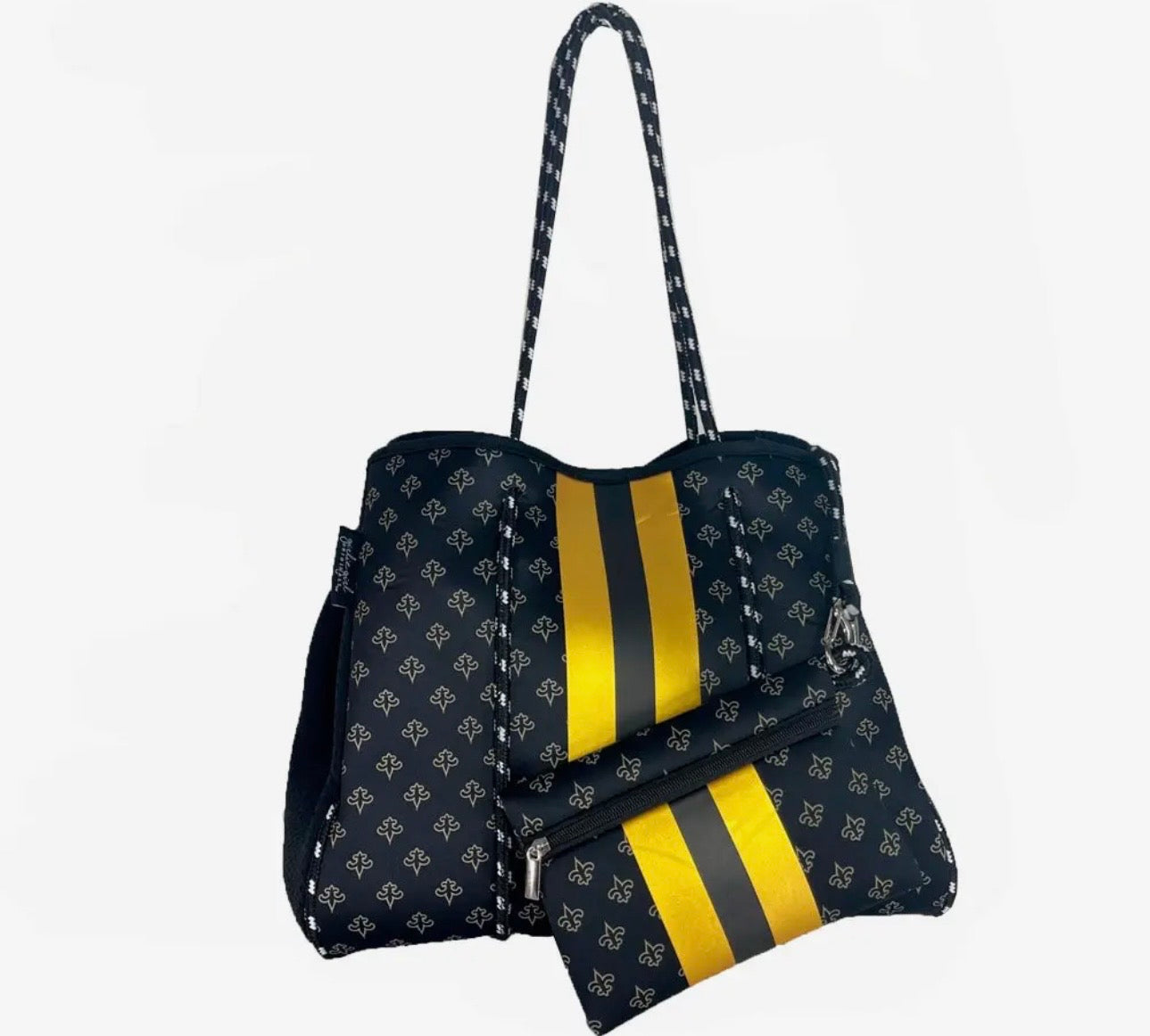 Black Fleur des Les Neoprene Tote Bag