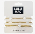 Lulu Mac White and Gold Bracelet Set