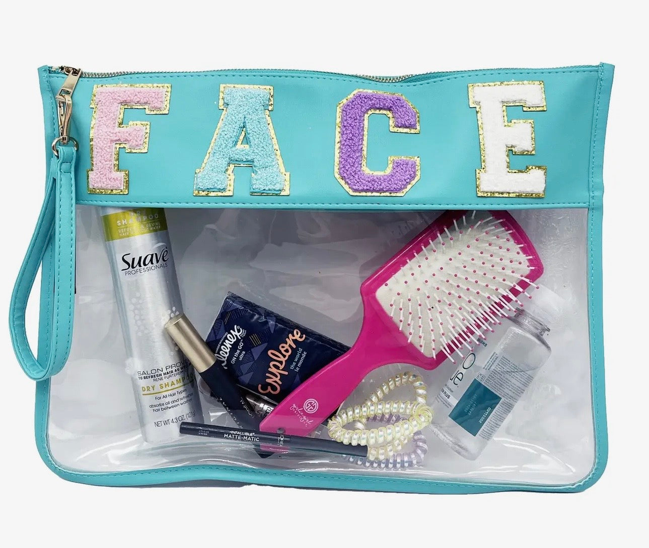Face Teal Accessories Bag