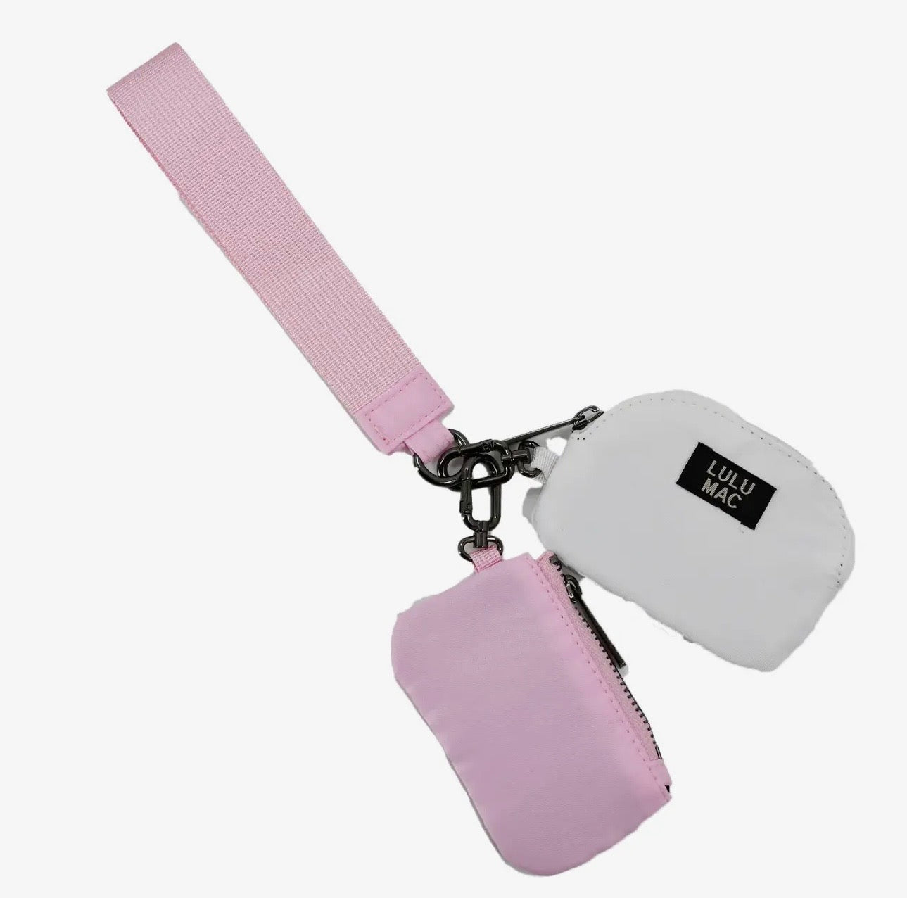 Lulu Mac Pink/White Wristlet