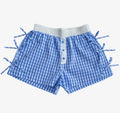 Girlie Girl Originals Light Blue And White Checkered Gingham Bow Boxer Shorts