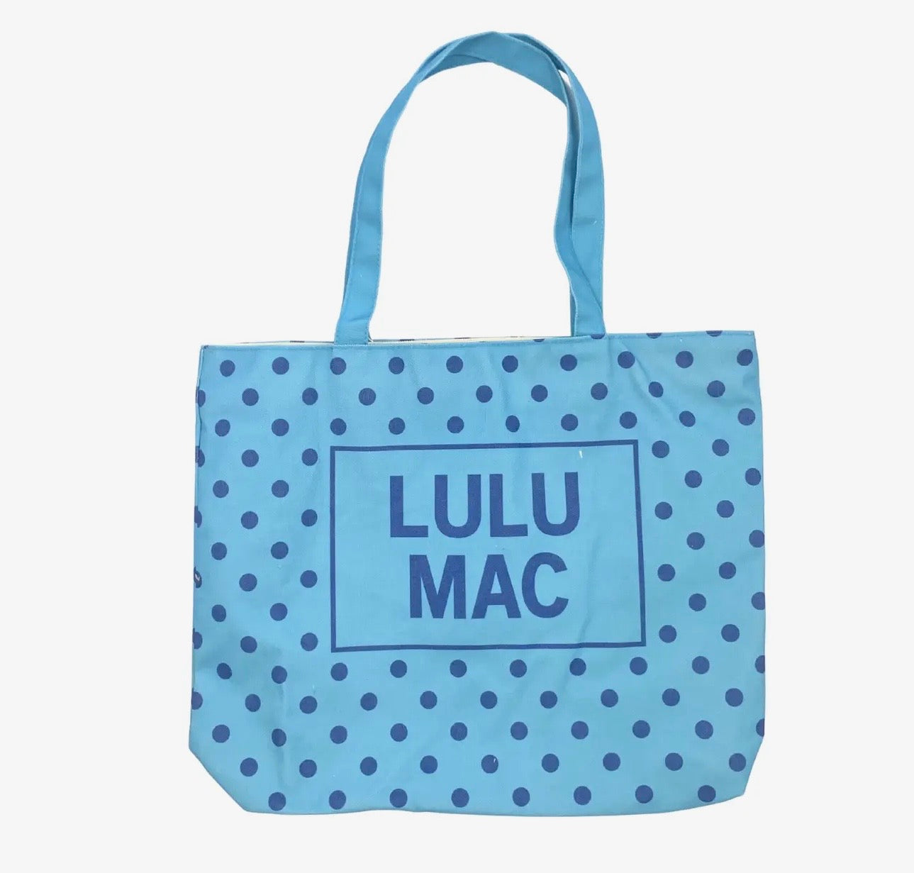Lulu Mac Tote Light Blue/Dark Blue Dots