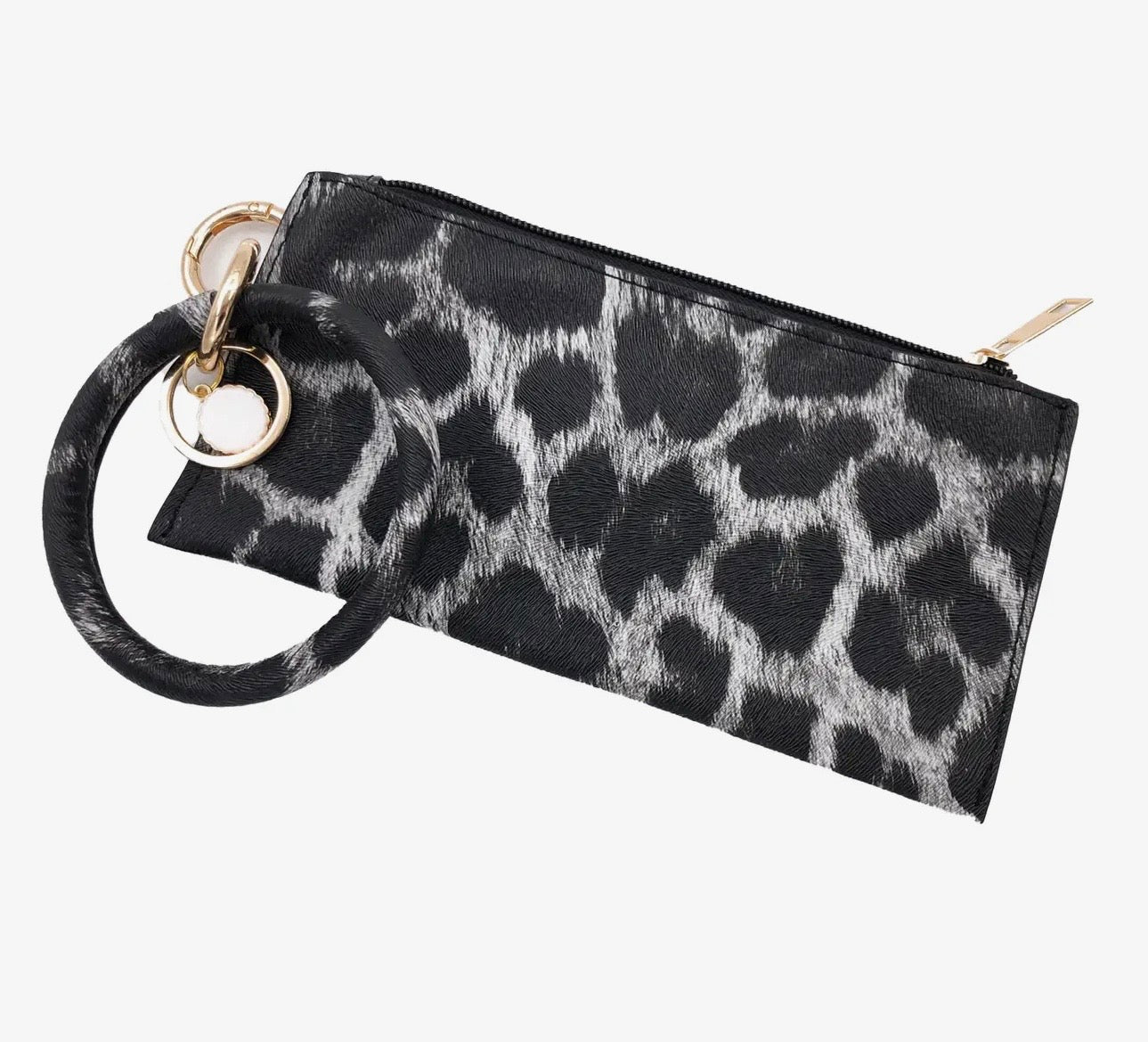 Leopard Black Wristlet