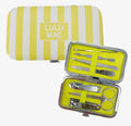 Lulu Mac Yellow and White Striped Manicure Set