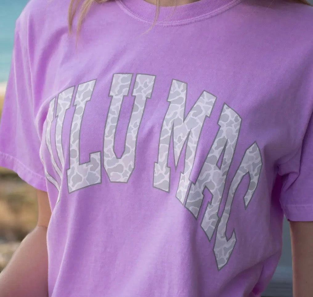 Lulu Mac Neon Purple With Camo Shirt