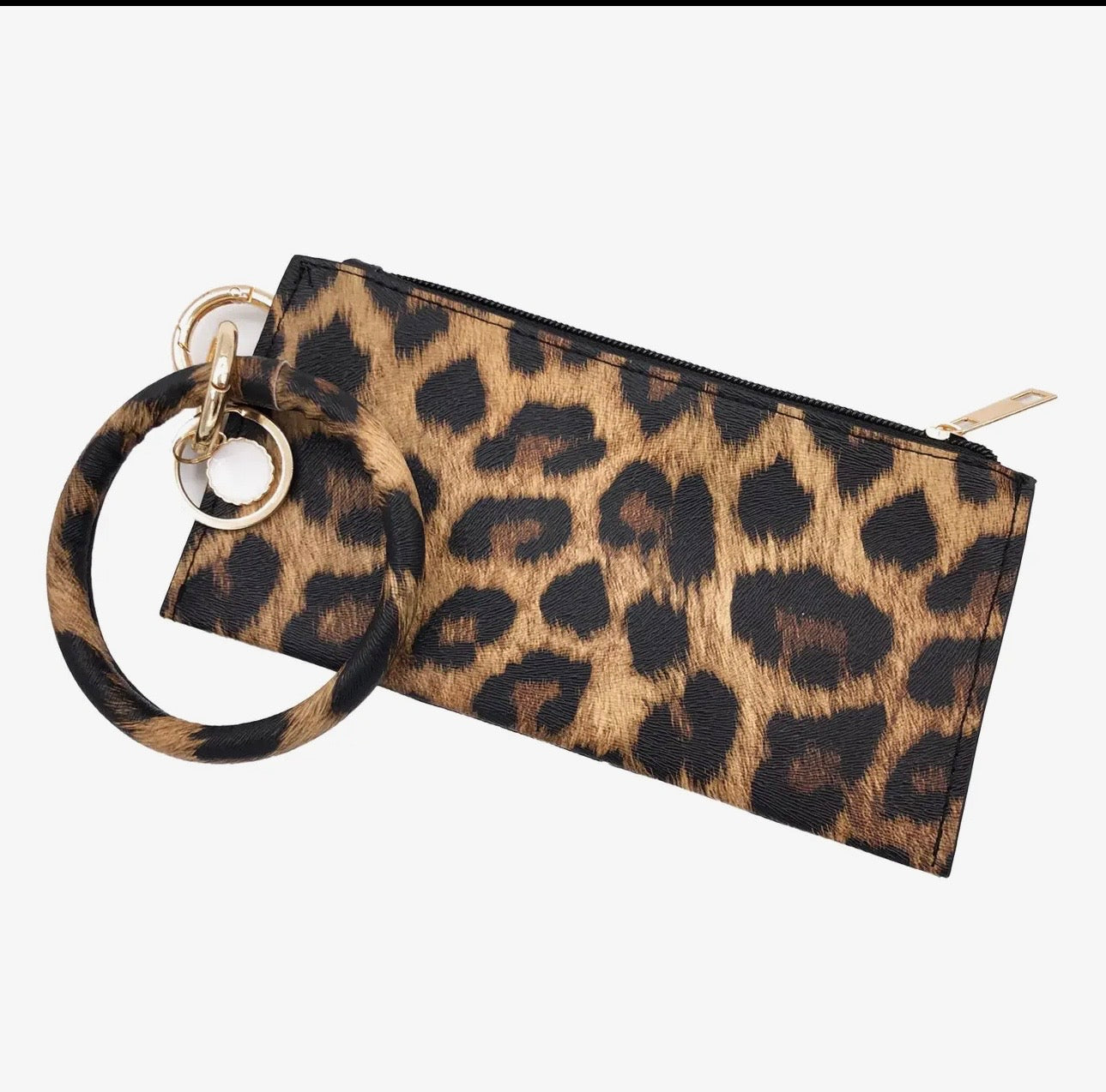 Leopard Brown Wristlet