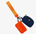 Lulu Mac Navy Blue and Orange Wristlet