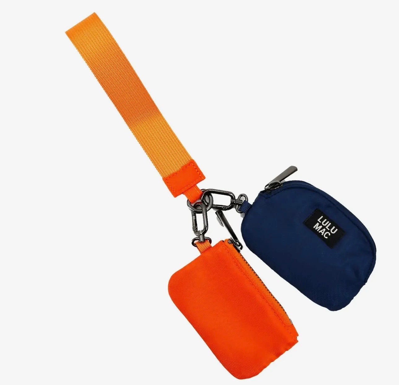 Lulu Mac Navy Blue and Orange Wristlet