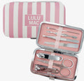 Lulu Mac Pink and White Striped Manicure Set