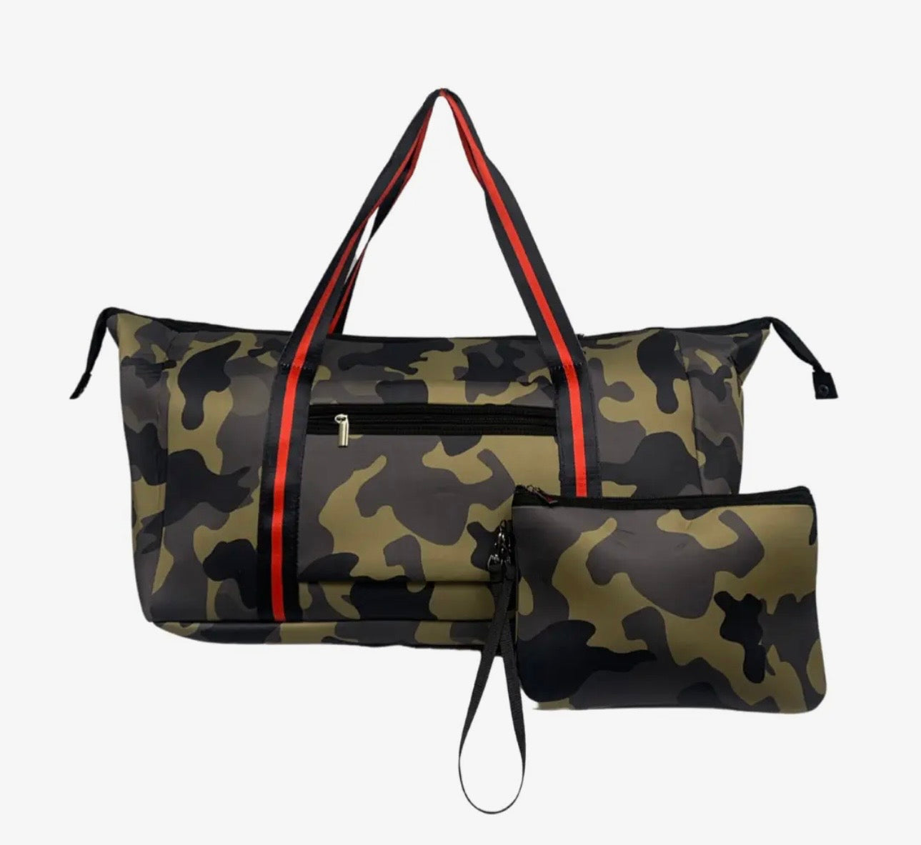 Green Camo Neoprene Duffle Bag