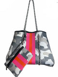 Camo and Light Grey handbag